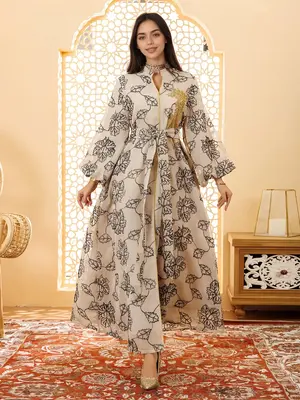 Ramadan Dubai Embroidered Sequin Long Dress for Muslim Women, Elegant Loose-Fitting Jalabaya for All Seasons, Perfect for Cas...