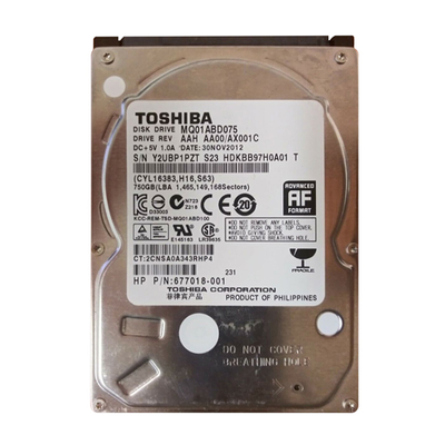 677018-001 HP 750GB 5400RPM SATA 3Gb/s 8MB Cache 2.5-inch Hard Drive