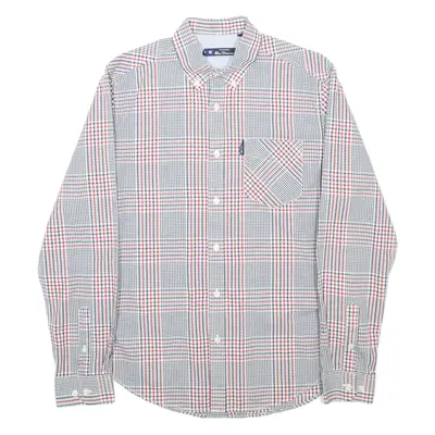 BEN SHERMAN Mens Shirt Black Check Long Sleeve M