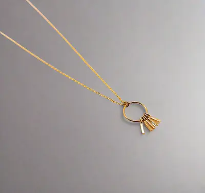 Golden Wind Chimes Pendant Necklace | Color: Gold