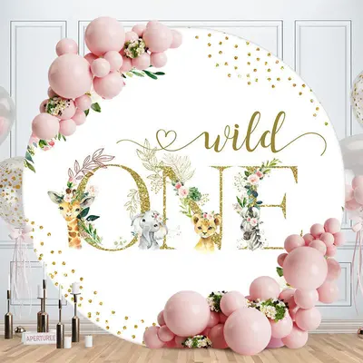 Aperturee One In A Melon Pink Happy 1St Birthday Backdrop | Custom Round Birthday Backdrop | Birthday Backdrop Ideas | Round ...