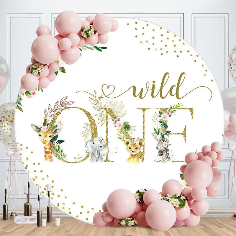 Aperturee One In A Melon Pink Happy 1St Birthday Backdrop | Custom Round Birthday Backdrop | Birthday Backdrop Ideas | Round ...