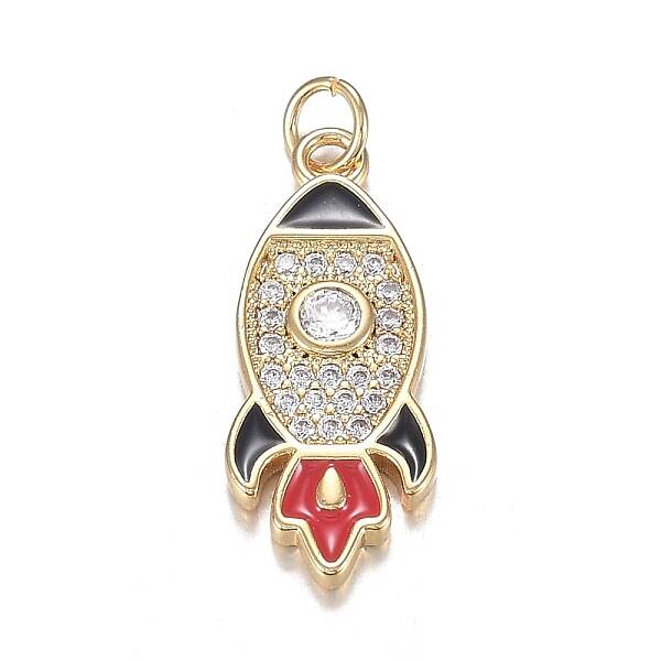 Brass Micro Clear Cubic Zirconia Pendants