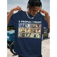 Men's cotton | heat transfer printed T-shirt for men 'ó peopleI trust' pattern pure cotton T-shirt-vintage style, loose fitc...