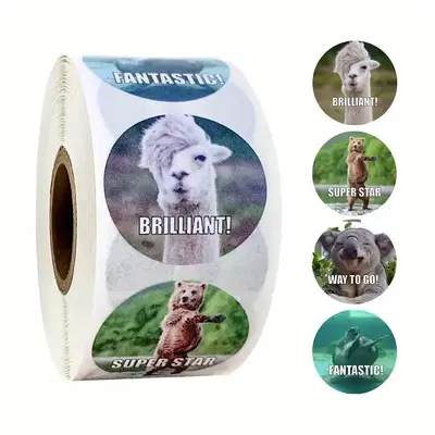 Cartoon Animal Pattern Sticker, 500pcs/roll Cute Multi-purpose Sticker for DIY Craft, Decoration, Hand Account