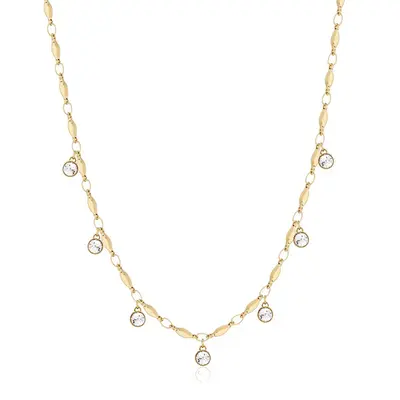 Brosway Sparkling Gold Plated Symphonia Crystal Necklace BYM141