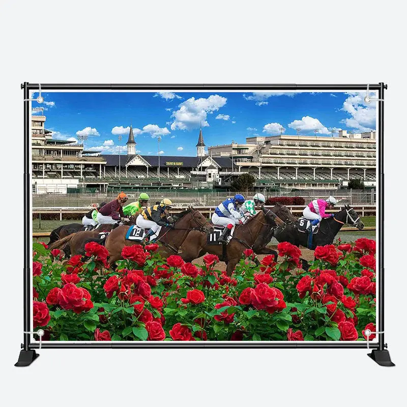 Red Roses Bush Horse Race Kentucky Derby Backdrop - Aperturee