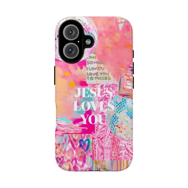 Mclaiwoodshop Pink Preppy Collage Preppy Wall Collage Jesus Loves You I Love You To Pieces Colorful School Girls Phone Cases ...