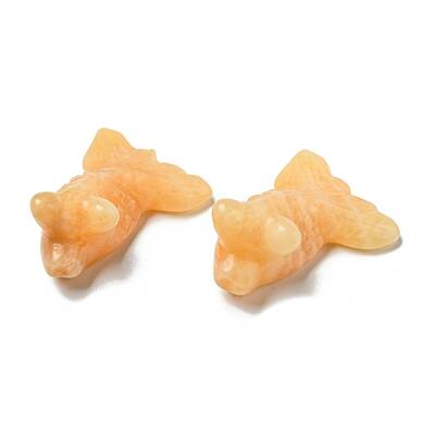 Natural Topaz Jade Carved Healing Goldfish Figurines