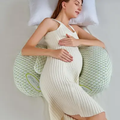Maternity Pillow, 2 Counts/set U-shaped Pillow & Waist Pillow, Removable & Washable Maternity Pillow, Pregnancy Pillow, Sleep...