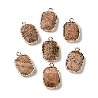 Natural Picture Jasper Faceted Pendants