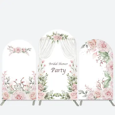 Aperturee Elegant Pink Floral Bridal Shower Arch Backdrop Kit | Chiara Arch Backdrop Diy | Chiara Wall Backdrop Diy | Diy Chi...