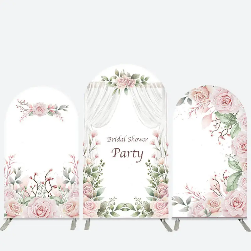 Aperturee Elegant Pink Floral Bridal Shower Arch Backdrop Kit | Chiara Arch Backdrop Diy | Chiara Wall Backdrop Diy | Diy Chi...