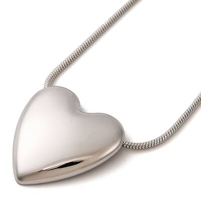 Non-Tarnish 304 Stainless Steel Heart Pendant Round Snake Chain Necklaces for Women