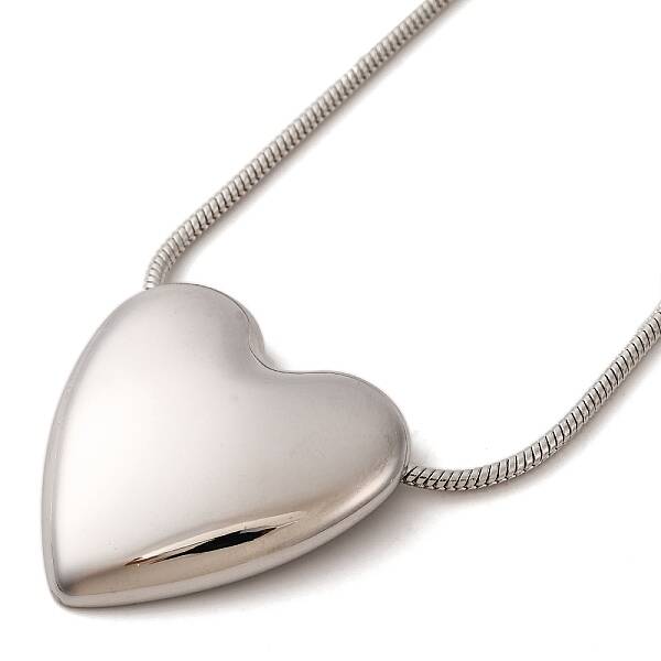 Non-Tarnish 304 Stainless Steel Heart Pendant Round Snake Chain Necklaces for Women