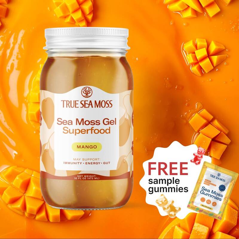 True Sea Moss Mango Irish Sea Moss Gel – Rich in Essential Minerals & Vitamins – supports overall wellness and vitality