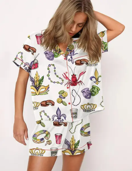 Moon Princess Sailor Guardians Wand Satin Pajama Set For Women Print Comfy Satin Sleepwear & Loungewear Pjs Printing Silky To...