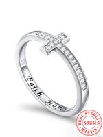 S925 Sterling Silver Fashion Cross Design Ring, Fashion  Silver Engagement Ring for Party, Daily Clothing Decor, Trendy All-m...