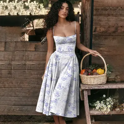 ăBy default, a larger size will be sent. It is a must before placing an orderăSuspender Dress Summer Elegant Low-cut Slim...