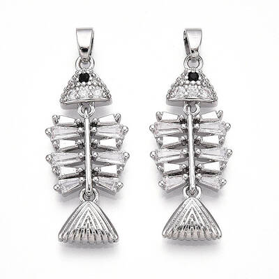 Brass Micro Pave Cubic Zirconia Pendants