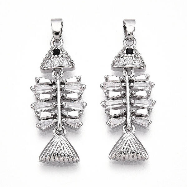 Brass Micro Pave Cubic Zirconia Pendants