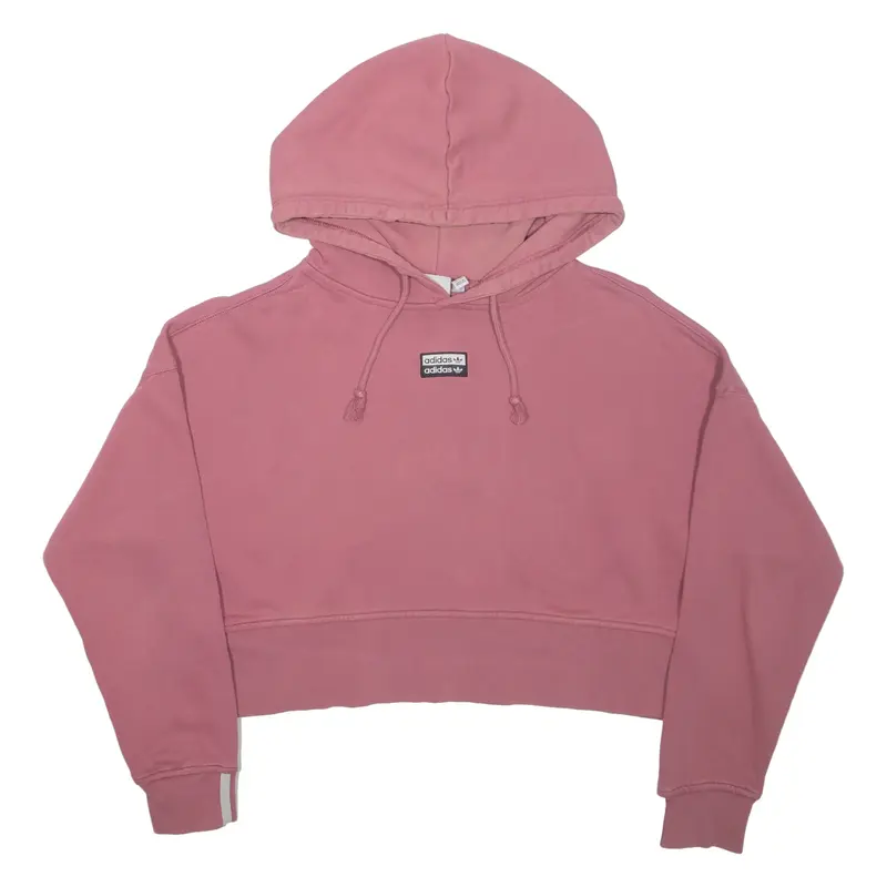 ADIDAS Cropped Womens Pink Hoodie UK 14