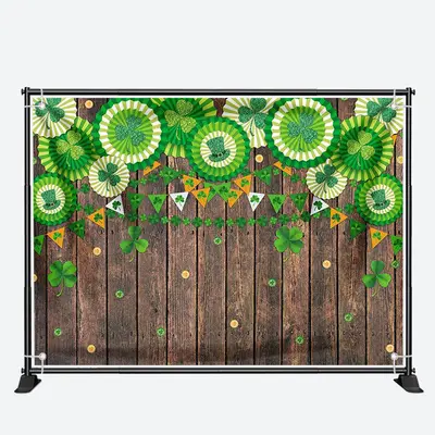 Round Green Origami Board St Patricks Day Backdrop - Aperturee