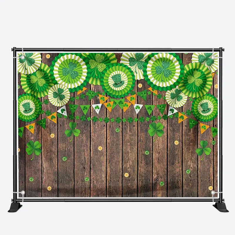 Round Green Origami Board St Patricks Day Backdrop - Aperturee