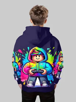 Boys' Fashion 3D Print Hoodie Sweatshirt, Casual Long Sleeve Pullover with Pockets, Stretch Polyester Blend, Ideal for Daily ...