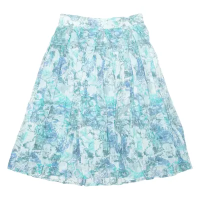NICOLE Womens A-Line Skirt Blue Midi Crazy Pattern M