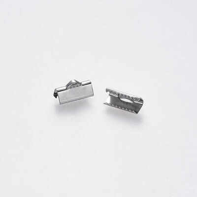 Non-Tarnish 304 Stainless Steel Ribbon Crimp Ends