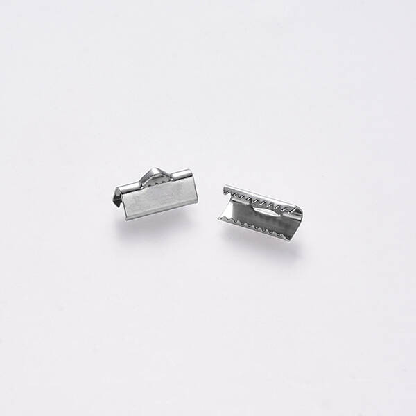 Non-Tarnish 304 Stainless Steel Ribbon Crimp Ends
