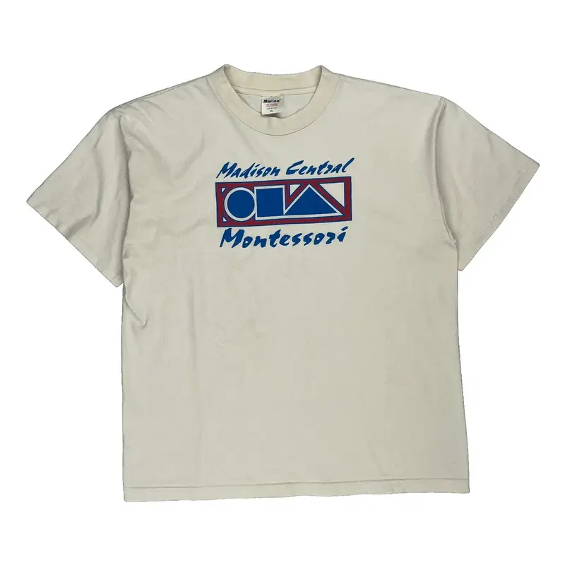 Single Stitch Madison Central Montessori Made In Usa Murina Graphic T-Shirt - XL Cream Cotton
