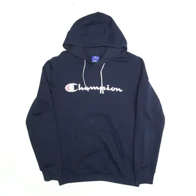CHAMPION Navy Blue Pullover Hoodie Mens S