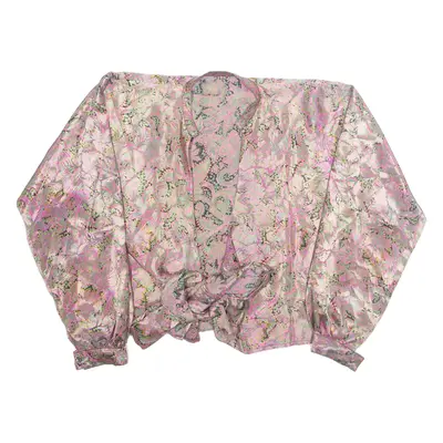 Womens Bardot Top Pink Long Sleeve Floral M
