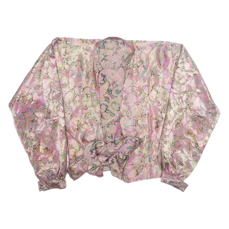 Womens Bardot Top Pink Long Sleeve Floral M