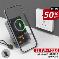 6in1 Portable Charger, Magnetic Power Bank, SmallWireless PowerBank, Battery Pack10000mAh TravelEssentials Fast Charging With...