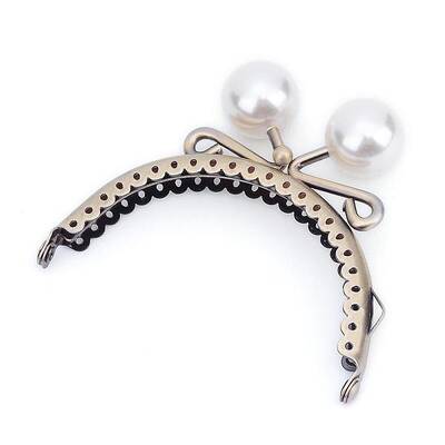Iron Purse Frame Handle with Solid Color Acrylic Beads