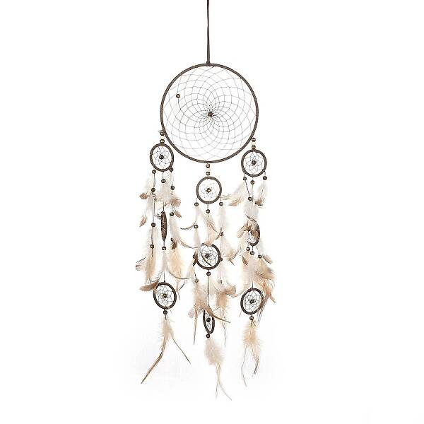 Woven Web/Net with Feather Hanging Ornaments