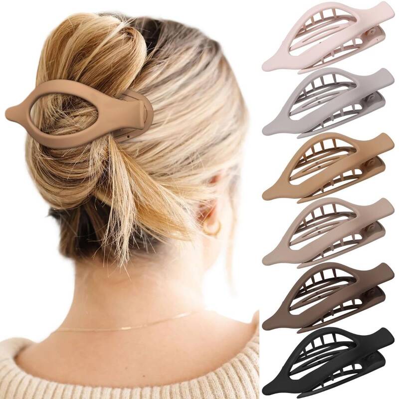 AWAYTR Flat Claw Clips Elegant French Concord Hair Clips Side Slide Duckbill Clips for Women Girls Strong Hold No Slip G