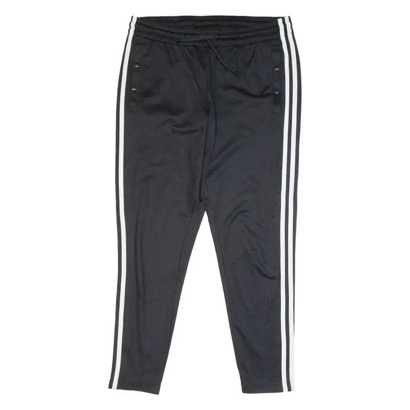 ADIDAS Poppers Womens Track Pants Black Skinny S W30 L27