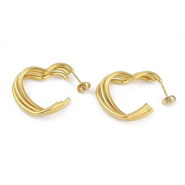 PVD Vacuum Plating 201 Stainless Steel Split Stud Earrings for Women