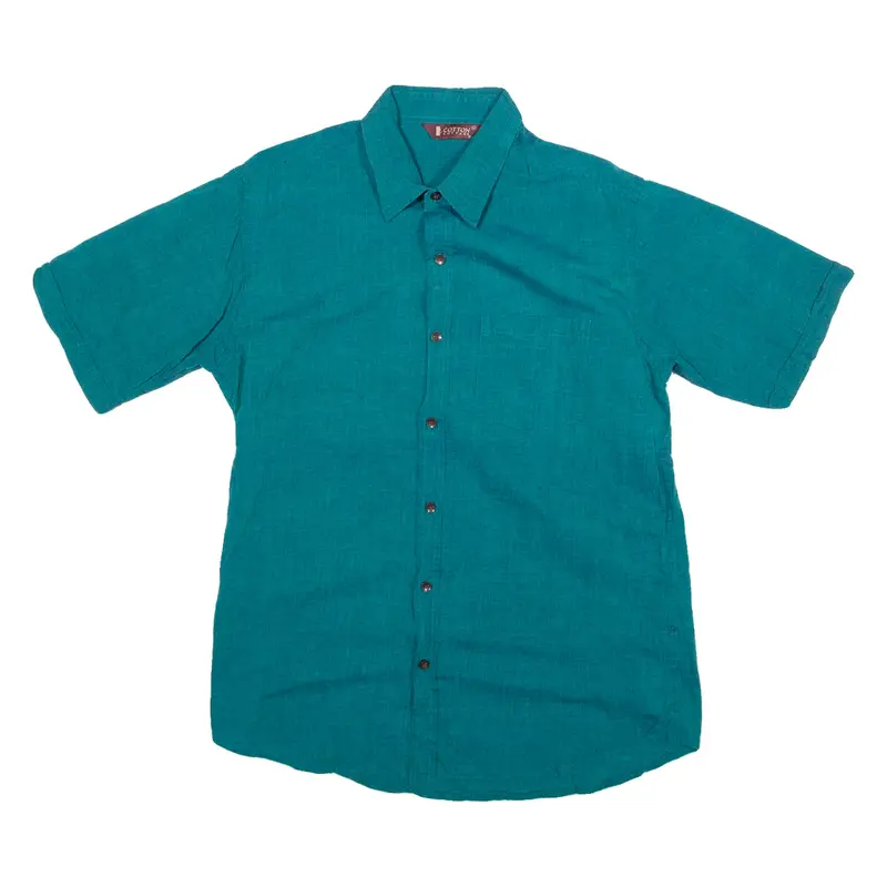 COTTON COTTAGE Mens Plain Shirt Green M