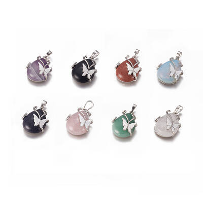 Natural & Synthetic Mixed Stone Pendants