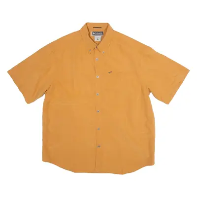 COLUMBIA Mens Plain Shirt Orange L