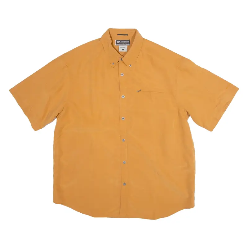 COLUMBIA Mens Plain Shirt Orange L