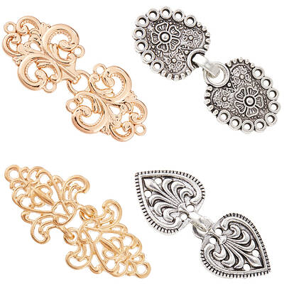 4Pcs 4 Styles Alloy Interlocking Clasps