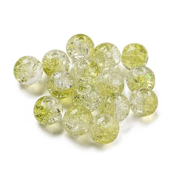 Transparent Spray Painting Crackle Glass Beads