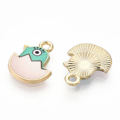 Printed Light Gold Tone Alloy Pendants