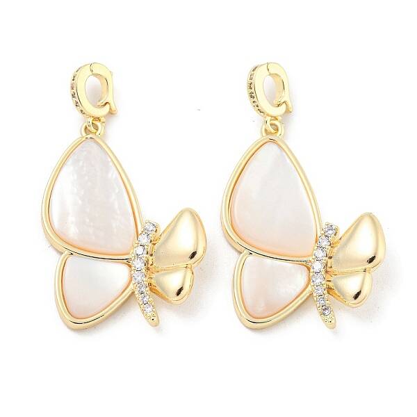 Brass Micro Pave Clear Cubic Zirconia Pendants